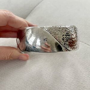 Simon Sebbag Large Sterling Smooth/Textured Bangle